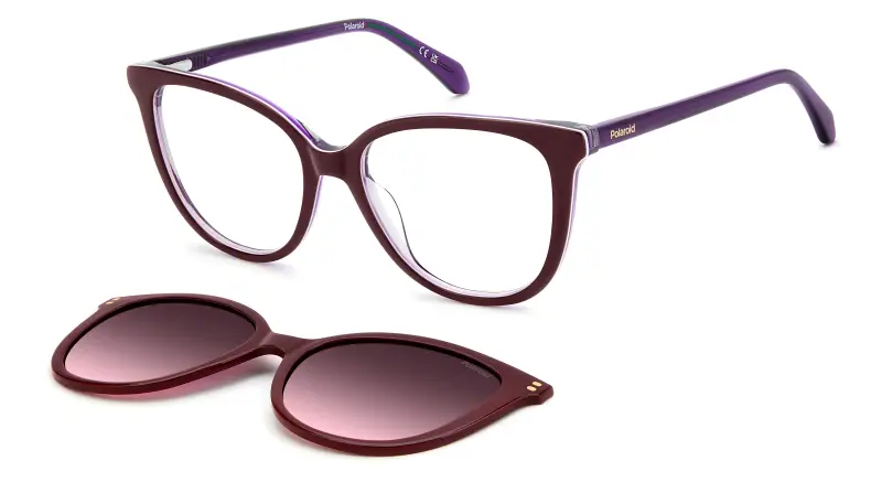 Polaroid Donna PLD D605/C B3V/XW Montature da vista Acetato Viola Viola Farfalla Polarizzata Sfumato