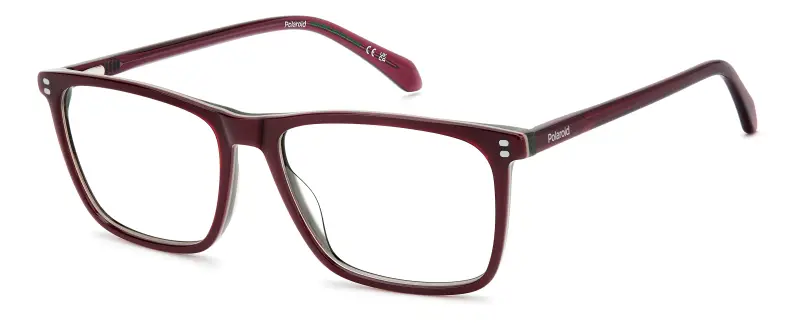 Polaroid Uomo PLD D610 LHF Montature da vista Acetato Bordeaux Squadrata Normale