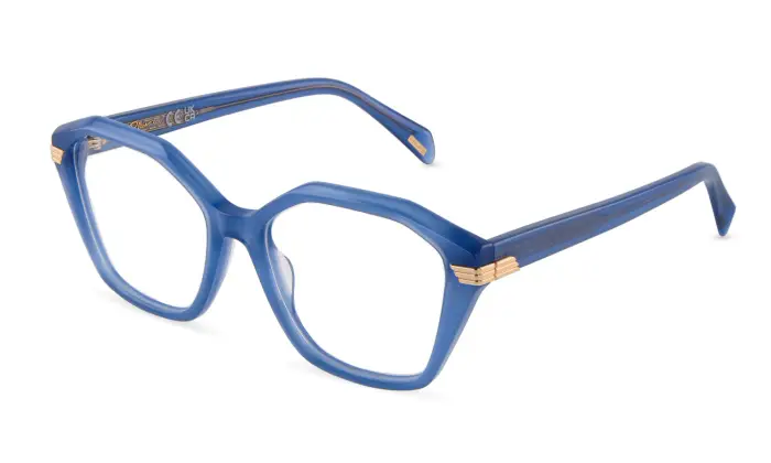Police Donna VPLU01 AURA 5 05GP Montature da vista Acetato Blu Geometrica
