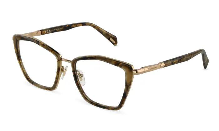 Police Donna VPLU02 MERMAID 8 300Y Montature da vista Metallo Oro Geometrica
