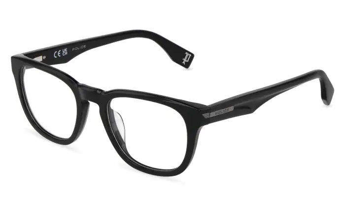 Police Uomo VPLU56 NERVE 3 700 Montature da vista Acetato Nero Squadrata