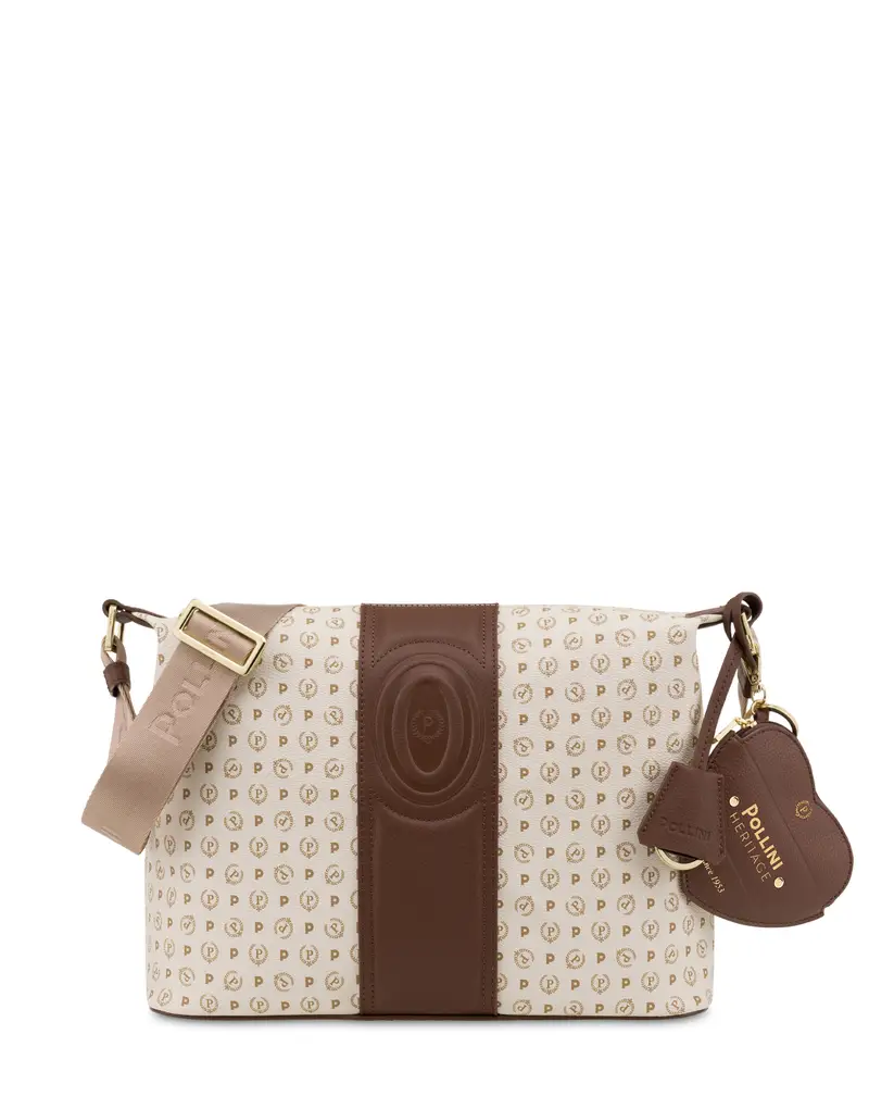 pollini Borsa a spalla Heritage 70 AVORIO/MARRONE