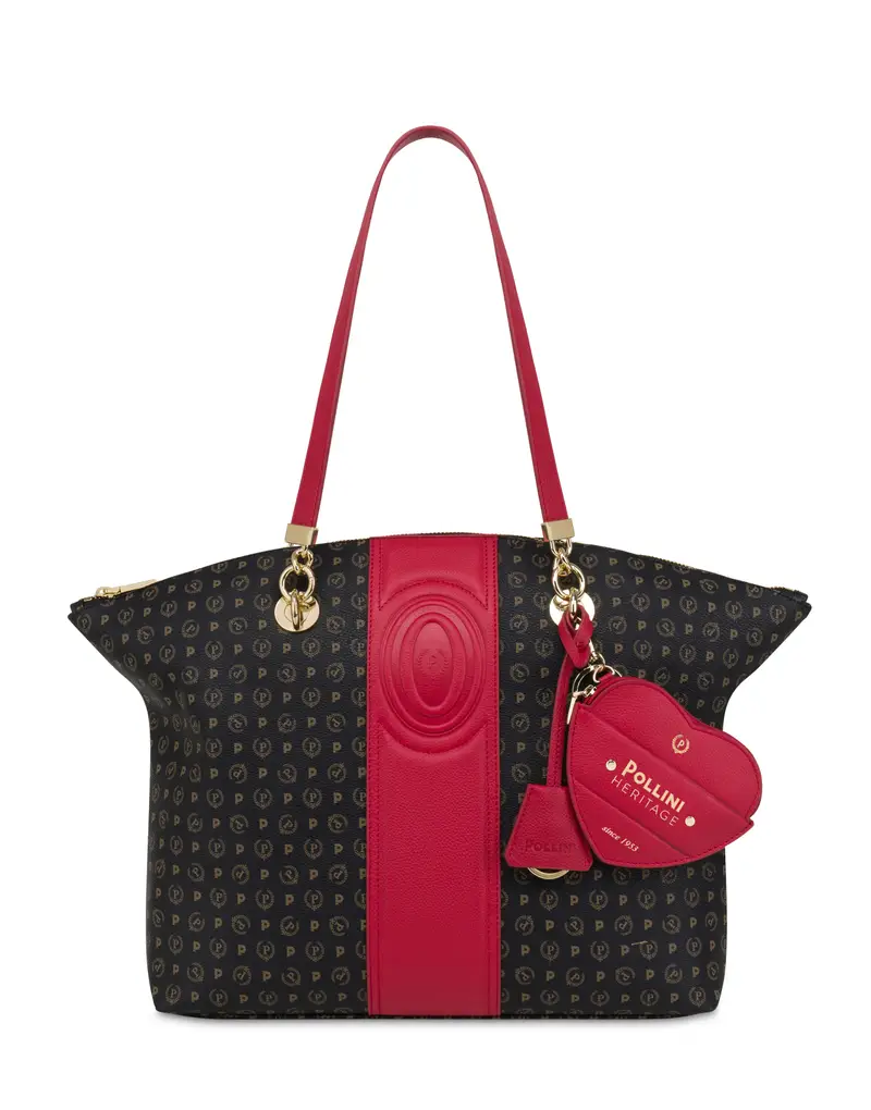 pollini Tote bag Heritage 70 NERO/ROSSO