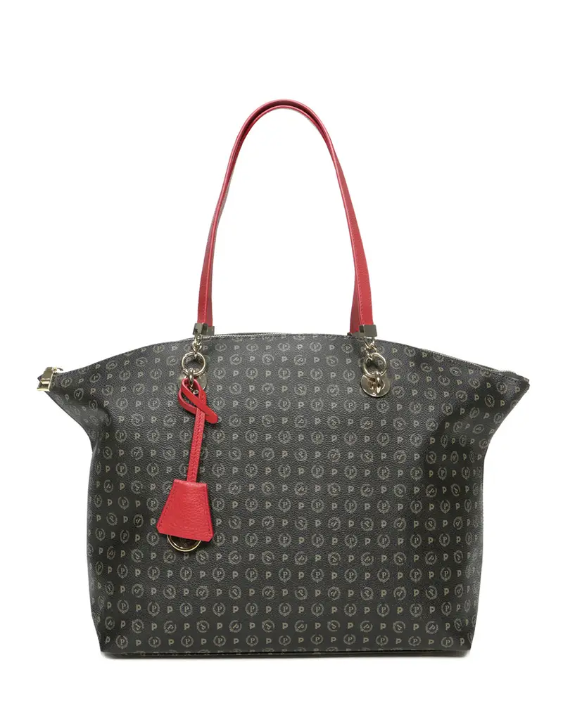 pollini Tote bag Heritage Logo Classic NERO/LACCA