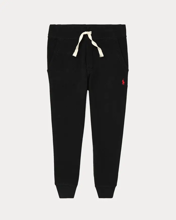 Jogger Polo Ralph Lauren in felpa di cotone nero con coulisse
