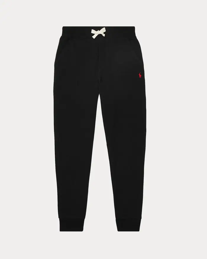Jogger Polo Ralph Lauren in felpa di cotone nero con coulisse