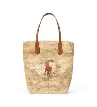 Polo Ralph Lauren per donna 428923661006 Grande borsa tote in rafia con Big Pony beige (OSZ), Casual