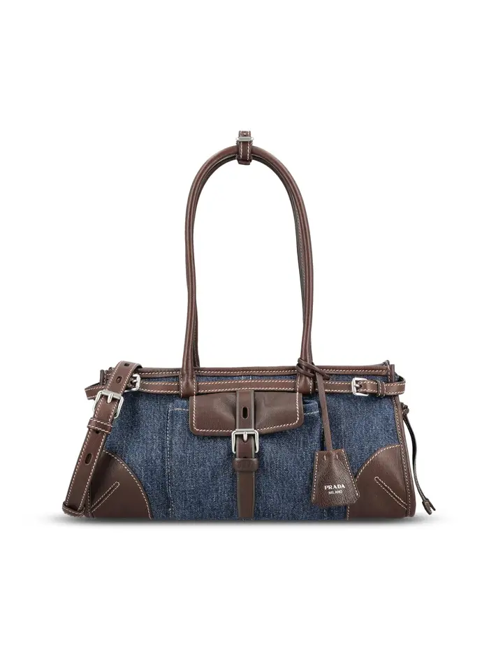 PRADA Borsa A Mano Bonnie Media BLU