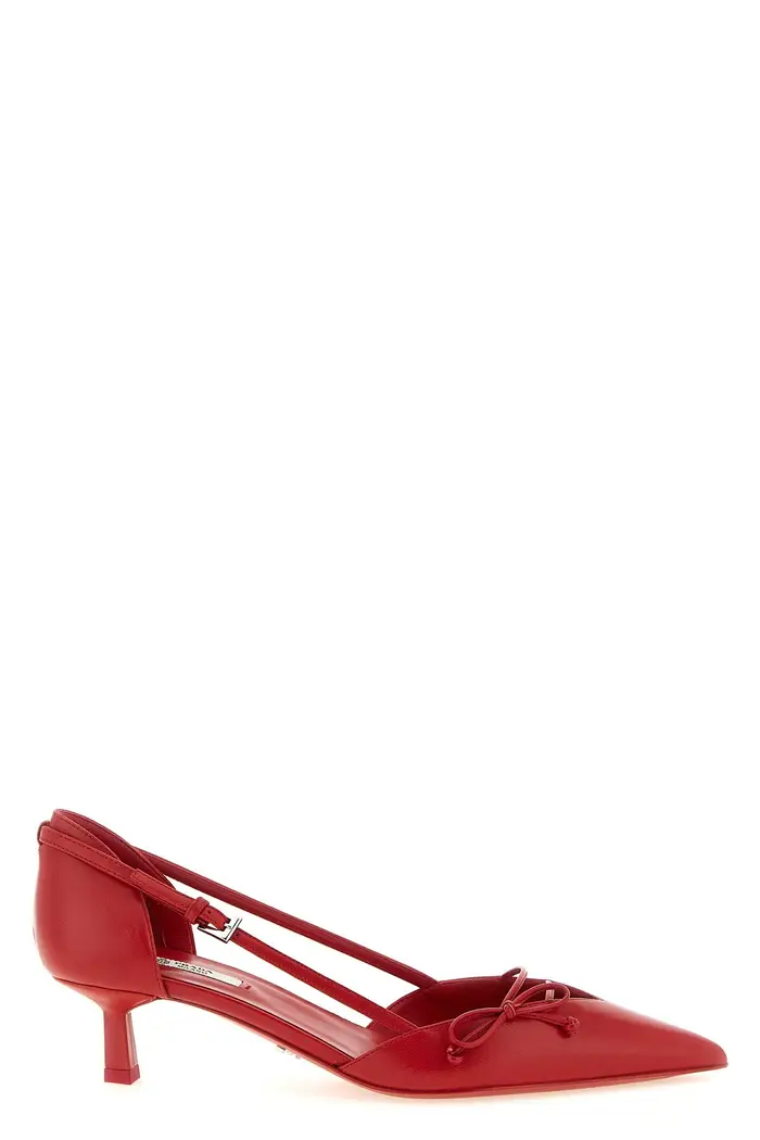 PRADA Décolleté Aperta Ai Lati Rosso