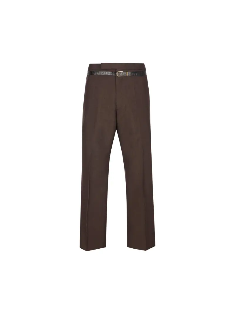 PRADA Pantaloni In Mohair MARRONE