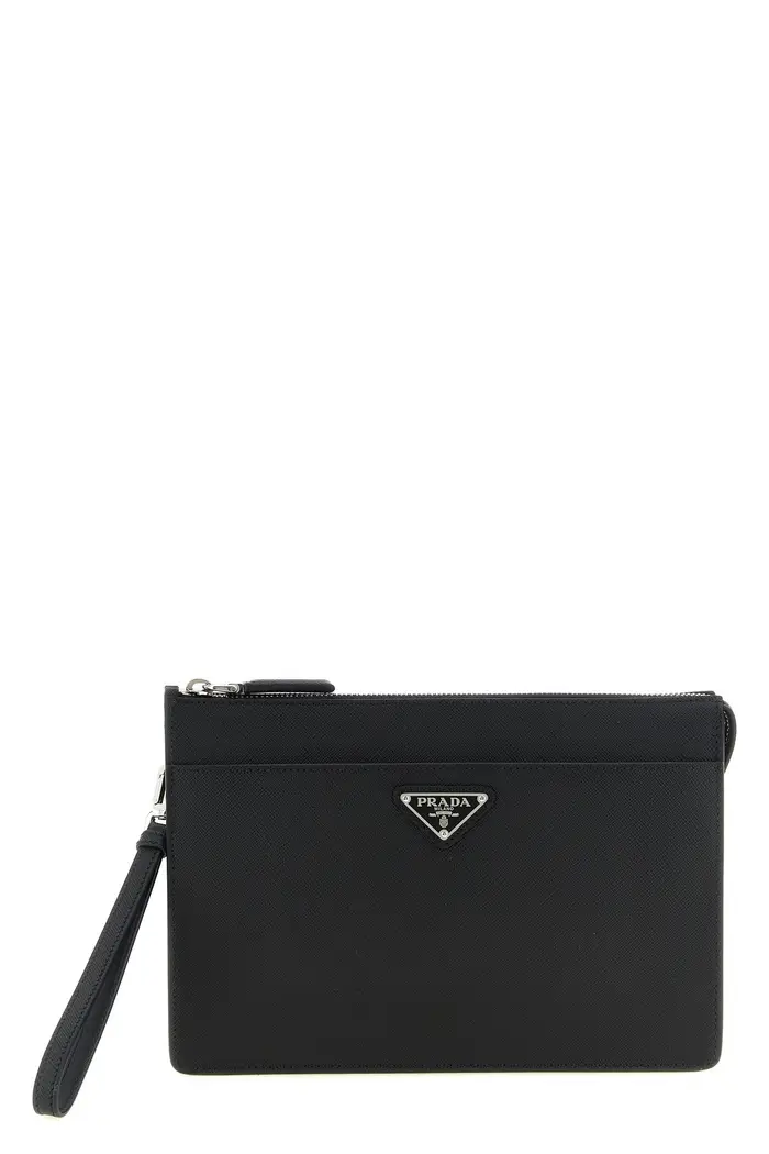 PRADA Pouch Saffiano Nero