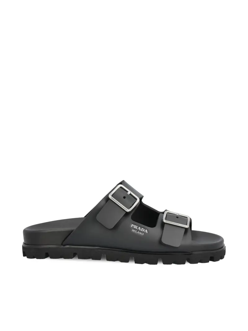 PRADA Sandali Slider In Pelle NERO