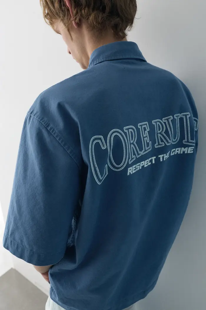 Pull&Bear Camicia Maniche Corte Stwd Studio Azzurro