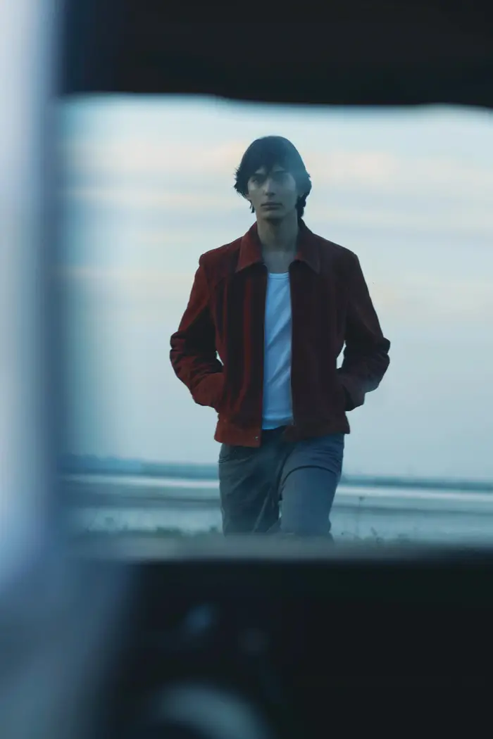 Pull&Bear Giubbotto 100% Pelle Scamosciata Camarón Rosso vivo