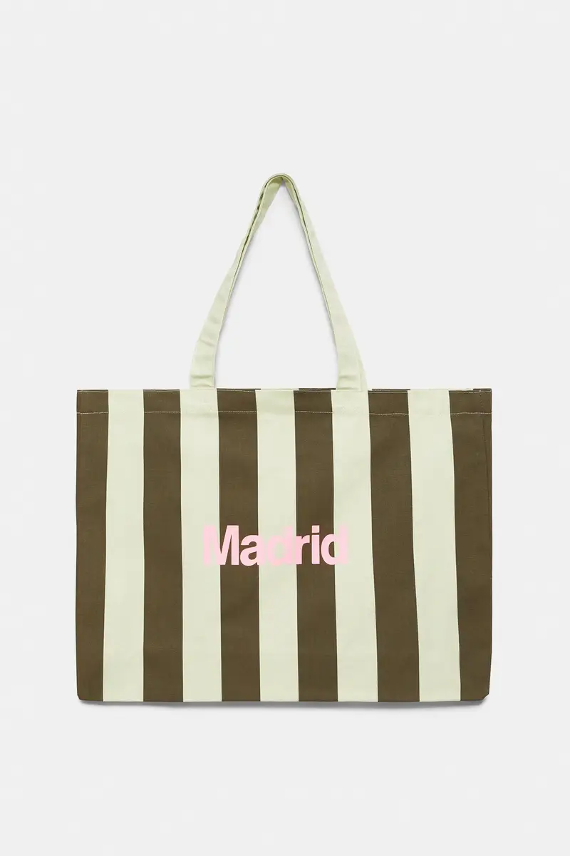 Pull&Bear Tote Bag Righe Città Giallo