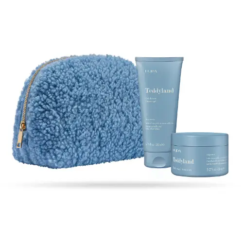 Pupa Teddyland - Latte di nocciola e camomilla blu Gel doccia + Scrub corpo