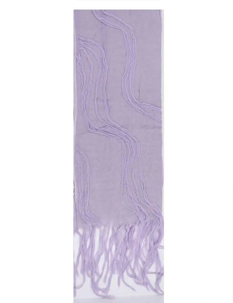 Pyaar Perth stole in misto cotone lilla con frange Donna 60260060 0017