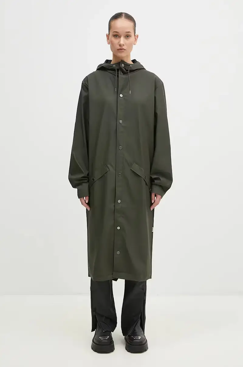 Rains giacca impermeabile Longer Jacket Verde