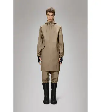 Rains unisex 18140 Parka beige a coda di pesce, Casual, Poliestere