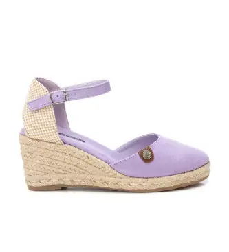 Refresh per donna 17188205-LILA Espadrillas in pelle 171882 lilla, 5 a 8cm, Camoscio, Fibbia, Casual