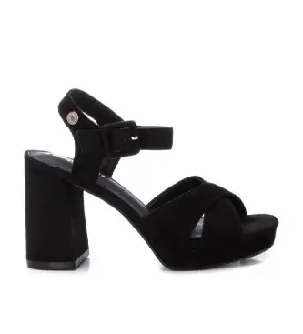 per donna 17258201-NEGRO Sandali in pelle 172582 nero (40), 8 a 10cm, Camoscio, Fibbia, Casual, Da sera