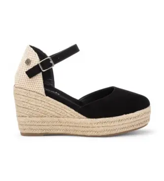 Refresh per donna 17264406-NEGRO Espadrillas 172644 nere, Nero, 5 a 8cm, Fibbia, Casual Pelle