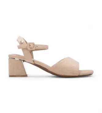 Refresh per donna 17508802-BEIGE Sandali beige 175088, 3 a 5cm, Camoscio, Fibbia, Casual, Classico Marrone