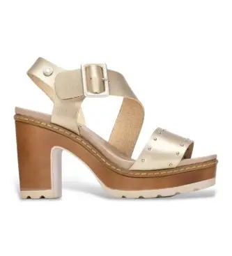 per donna 17520805-ORO Sandali dorati 175208 (40), 8 a 10cm, Fibbia, Casual