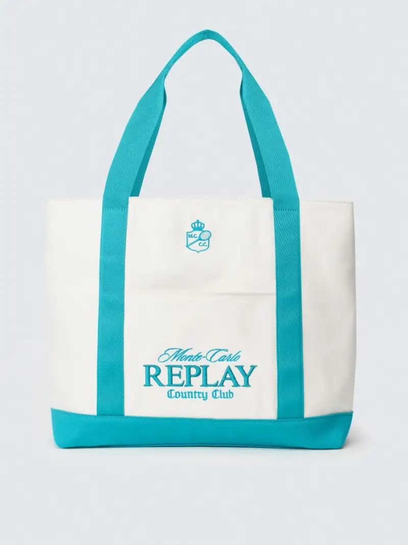 Replay Tote Bag In Tela Monte Carlo Country Club Collection Beige