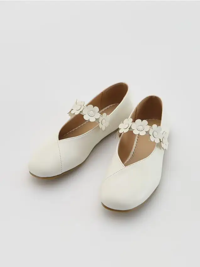 Reserved Ballerine con decorazione floreale - bianco