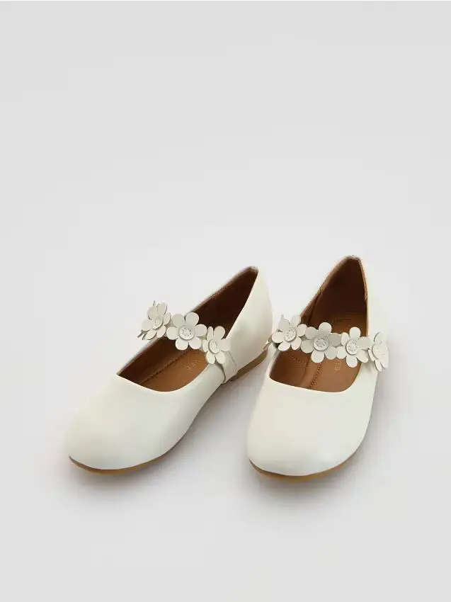 Reserved Ballerine con decorazione floreale - bianco