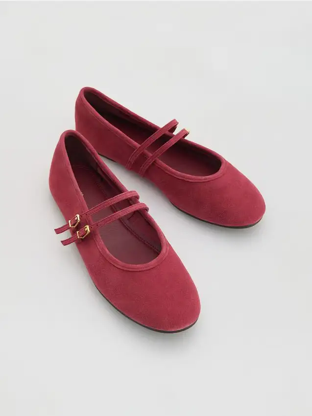 Reserved Ballerine in pelle di pecora - carminio