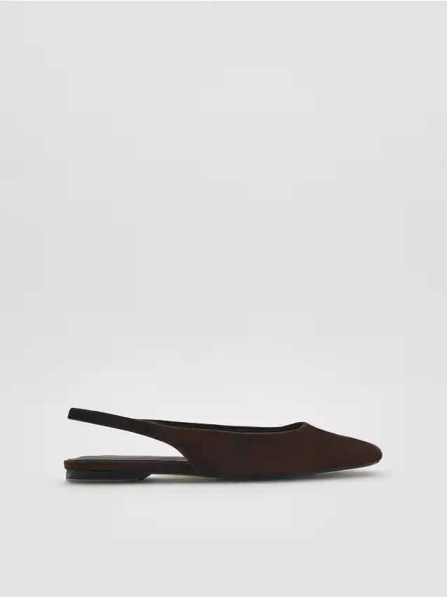 Reserved Ballerine in pelle di pecora - marrone scuro
