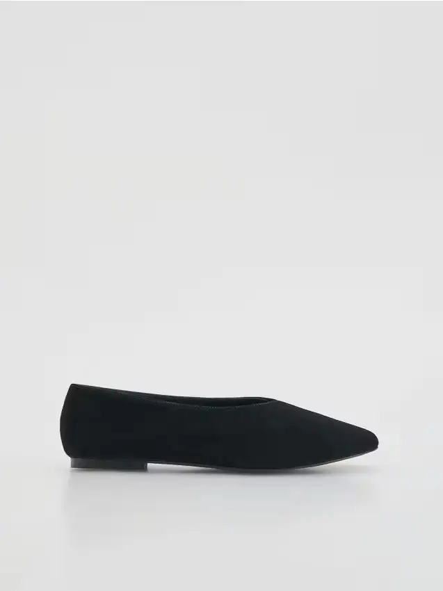 Reserved Ballerine in pelle scamosciata - nero