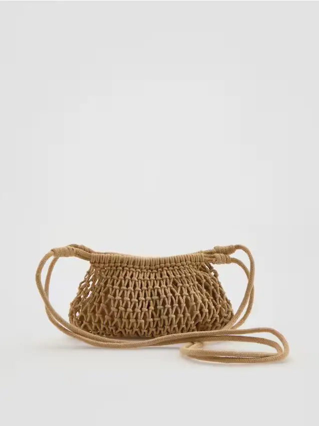 Borsa a tracolla intrecciata - beige