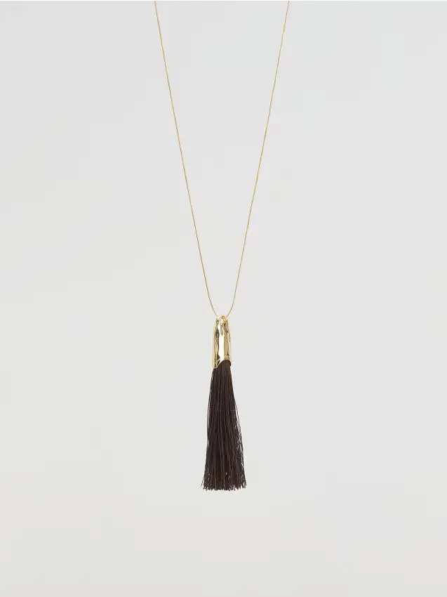 Collana con ciondolo - marrone scuro