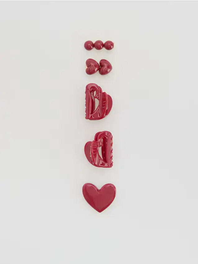 Reserved Fermagli per capelli confezione da 5 - rosso