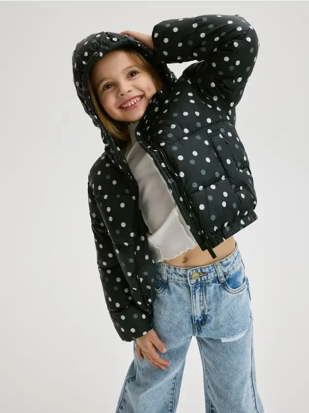 Giubbotto trapuntato a pois - nero