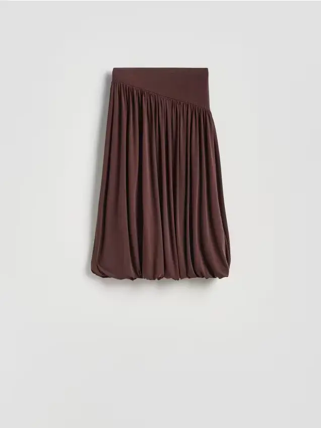 Gonna midi con modal - marrone scuro