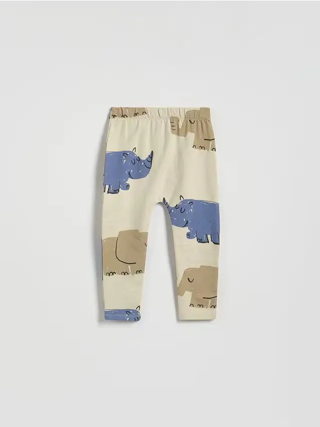 Reserved Leggings in misto cotone - beige