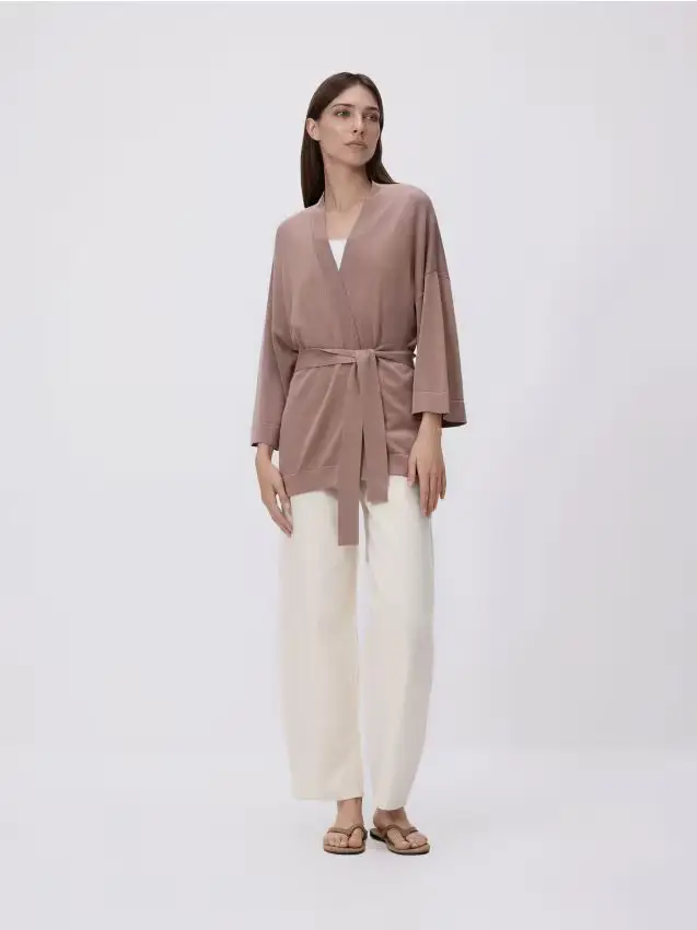 Maglione a kimono - caffè