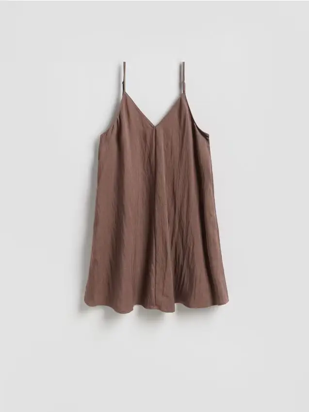 Mini abito in misto lyocell - caffè