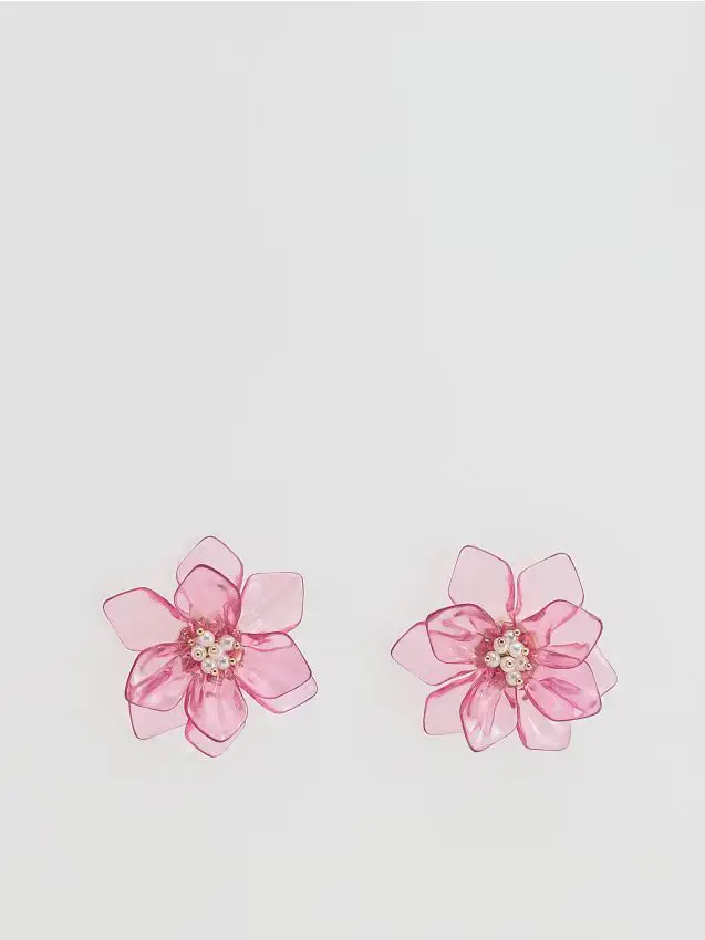 Orecchini a forma di fiore - rosa