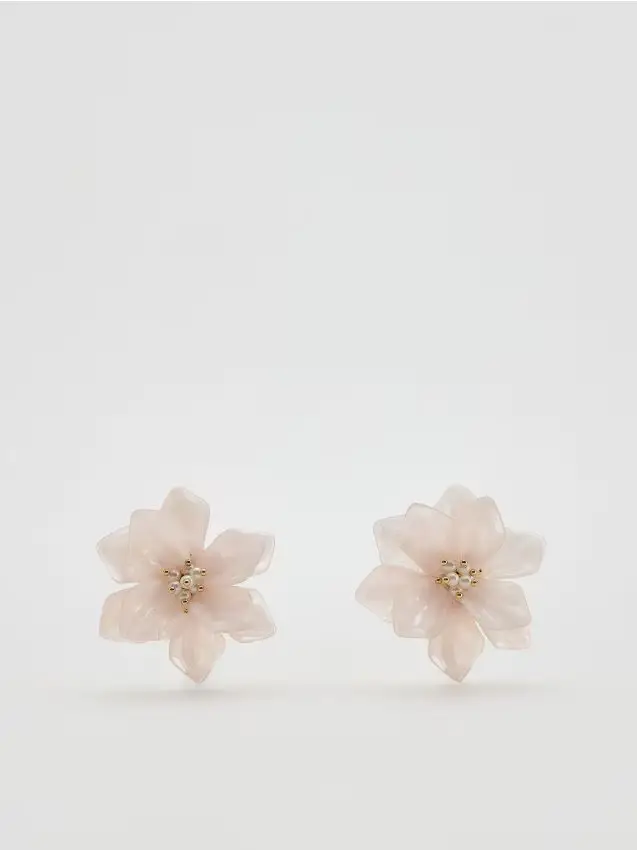 Orecchini a forma di fiore - rosa pastello
