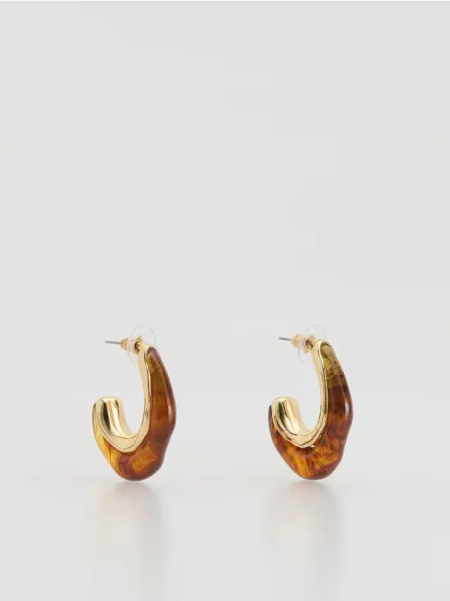 Orecchini irregolari - marrone dorato
