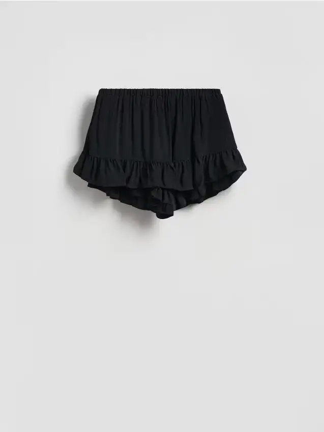 Pantaloncini in viscosa - nero