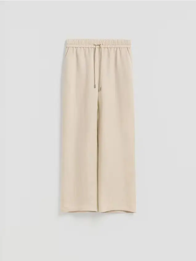 Pantaloni larghi in lino - beige