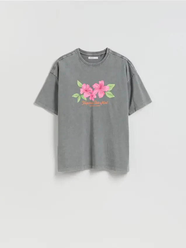 T-shirt con stampa - grigio scuro