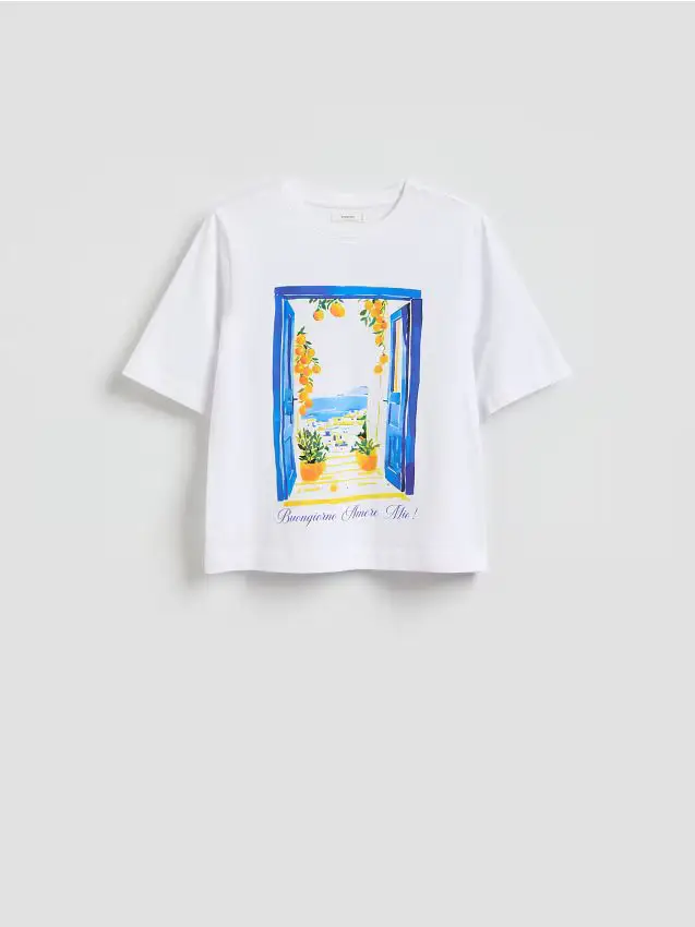 T-shirt in cotone stampato - bianco