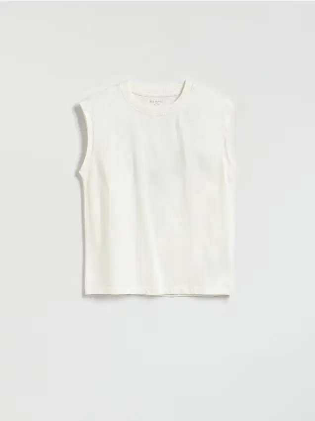 T-shirt senza maniche - panna